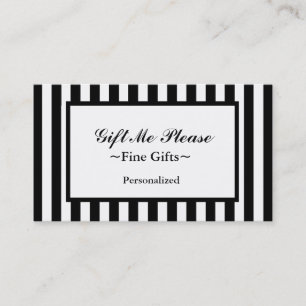 CHIC BUSINESS CARD_07 BLACK/WHITE STRIPES BUSINESS CARD
