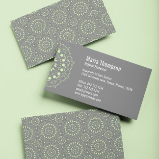 Chic Business Modern Green and Grey Business Card