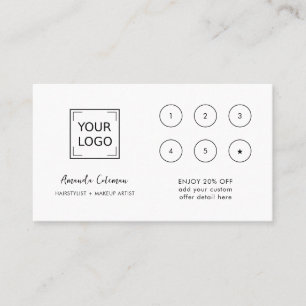 CHIC Business Reward 6 Punch Logo white PINK  Business Card