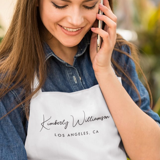 Chic Business Signature Script Apron (Empower your name in our signature script as your logo and brand identity)