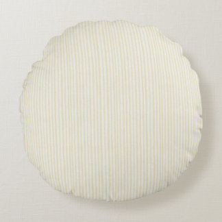 Chic Butter Yellow Stripes Round Cushion