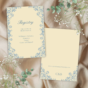Chic Butter Yellow Wedding Registry Enclosure Card