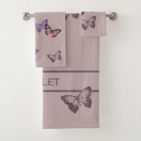 Chic Butterflies & Love is Script on Dusty Pink