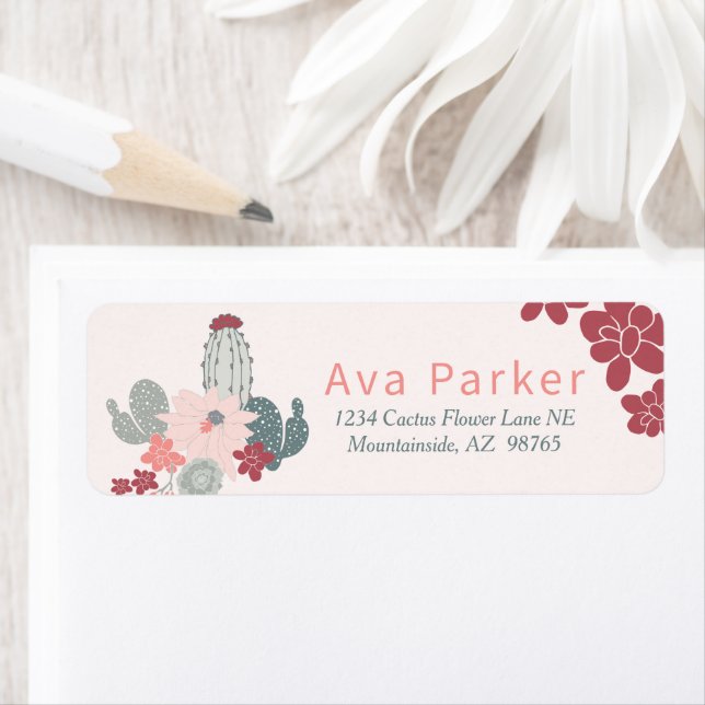 Chic Cactus Succulent Pink Label (Insitu)