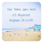 Chic California beach seagull photo return address