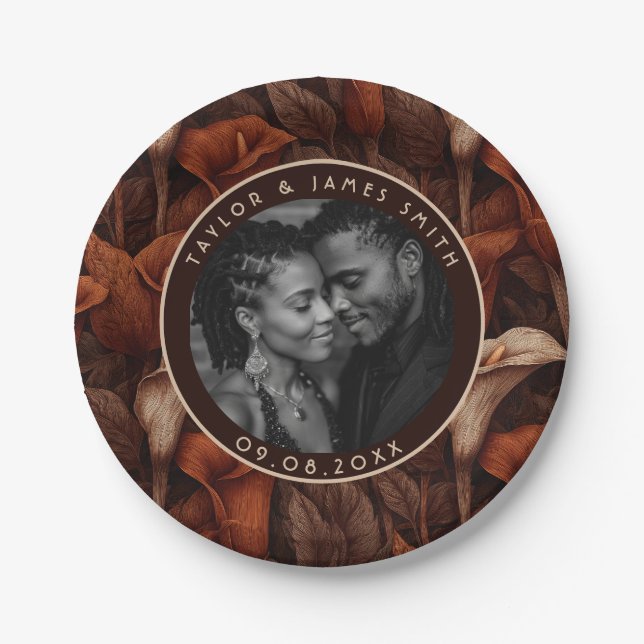 Chic Calle Lilies Plates For Destination Wedding (Front)