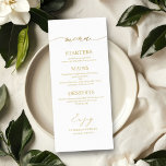 Chic Calligraphy 4x9 Wedding Menu Card For Plate<br><div class="desc">A simple chic calligraphy wedding menu card. I do offer a free customisation service,  if you have any questions or special requests,  please feel free to contact me.</div>