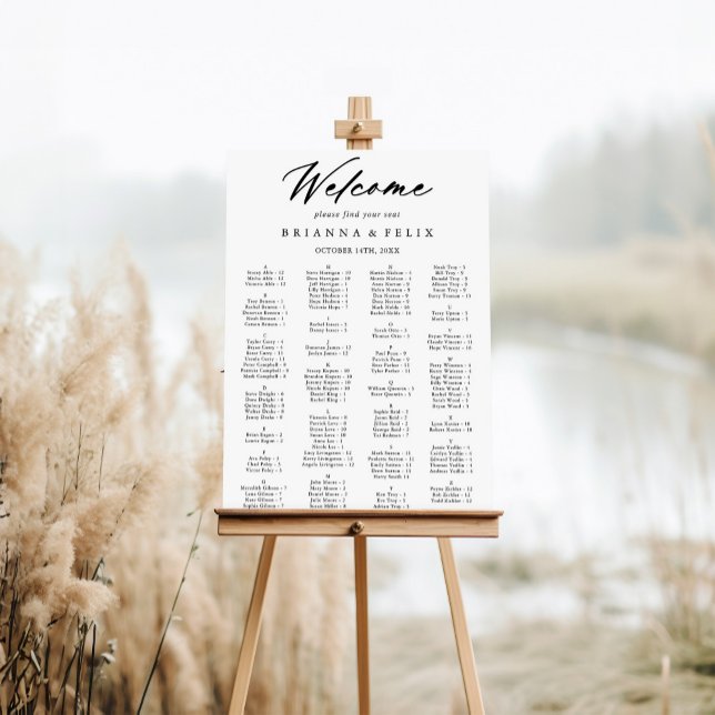 Chic Calligraphy Alphabetical Seating Chart (Creator Uploaded)