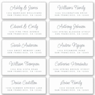 Chic Calligraphy Black White Guest Address Labels