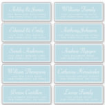 Chic Calligraphy Blue Guest Address Labels<br><div class="desc">Easy to personalise, names and addresses / individual wedding address label stickers for guests. These chic, modern and simple wedding guest address labels feature your guest names in white elegant handwritten script calligraphy and modern typography on a pastel blue glow background. Simply add your individual wedding guest names and address....</div>
