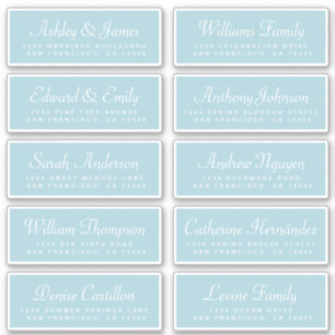 Chic Calligraphy Blue Guest Address Labels