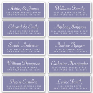 Chic Calligraphy Blue Guest Address Labels