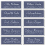 Chic Calligraphy Dark Blue Guest Address Labels<br><div class="desc">Easy to personalise, names and addresses / individual wedding address label stickers for guests. These chic, modern and simple wedding guest address labels feature your guest names in white elegant handwritten script calligraphy and modern typography on a dark blue background. Simply add your individual wedding guest names and address. Exclusively...</div>
