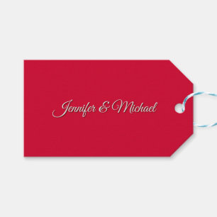Chic Calligraphy Elegant Cherry Red Personalised Gift Tags