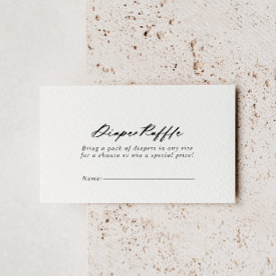 Chic Calligraphy Elegant Diaper Raffle Ticket  Enclosure Card