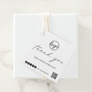 Chic Calligraphy Elegant Logo Thank You Business Favour Tags