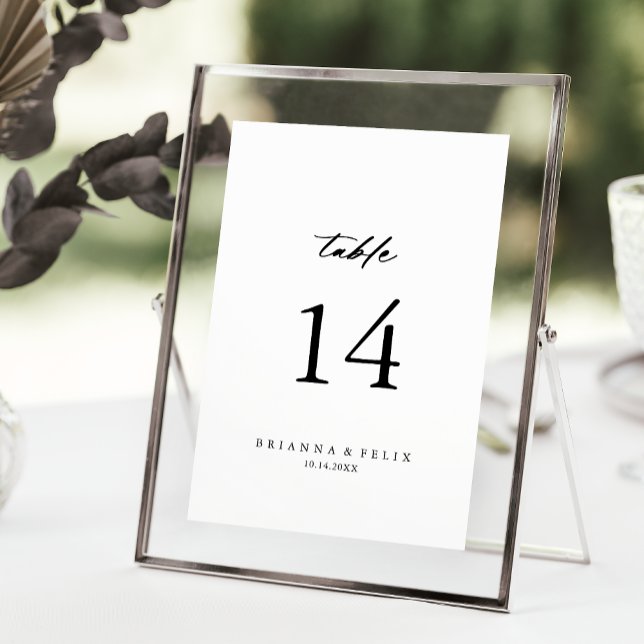 Chic Calligraphy Elegant Wedding  Table Number (Creator Uploaded)