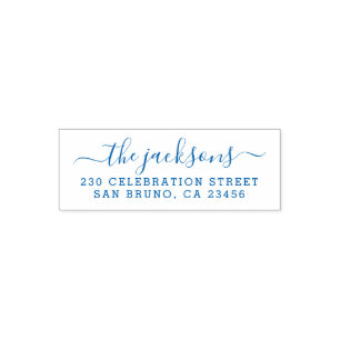 Chic Calligraphy Family Name & Return Address Self-inking Stamp