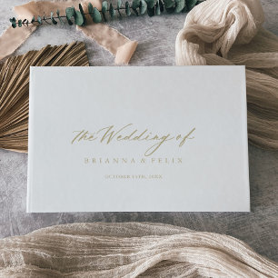 Chic Calligraphy Gold Wedding  Guest Book