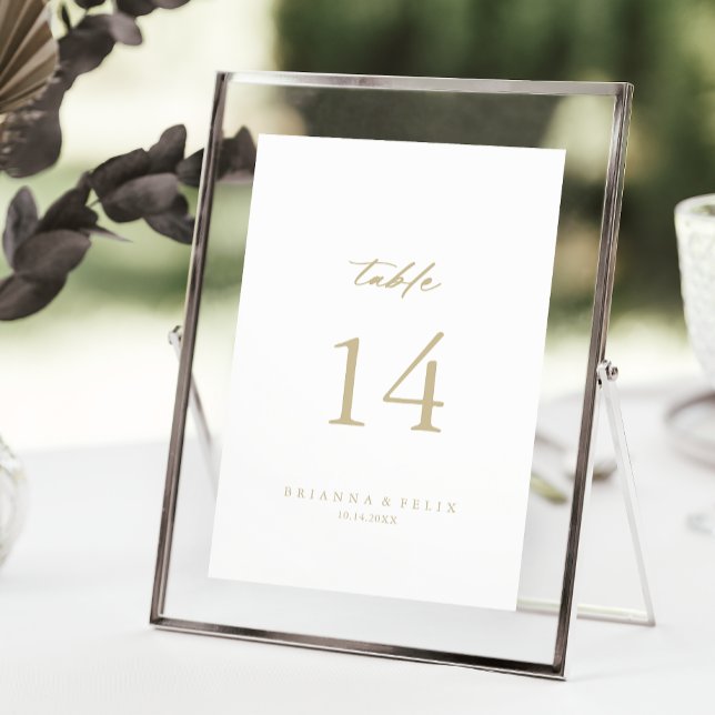 Chic Calligraphy Gold Wedding  Table Number (Creator Uploaded)