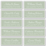 Chic Calligraphy Green Guest Address Labels<br><div class="desc">Easy to personalise, names and addresses / individual wedding address label stickers for guests. These chic, modern and simple wedding guest address labels feature your guest names in white elegant handwritten script calligraphy and modern typography on a laurel green background. Simply add your individual wedding guest names and address. Exclusively...</div>