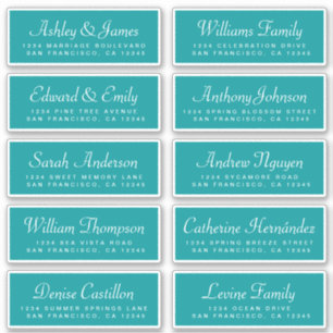 Chic Calligraphy Green Guest Address Labels