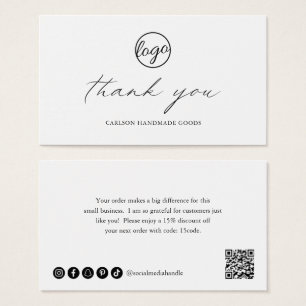 Chic Calligraphy Logo Modern Thank You