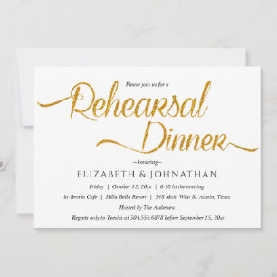 Chic Calligraphy Minimal Rehearsal Dinner Invitati Invitation