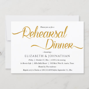 Chic Calligraphy Minimal Rehearsal Dinner Invitati Invitation