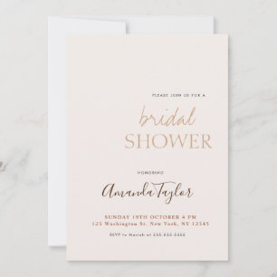 Chic Calligraphy Minimalist Bridal Shower Invitation