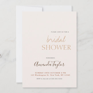 Chic Calligraphy Minimalist Bridal Shower Invitation