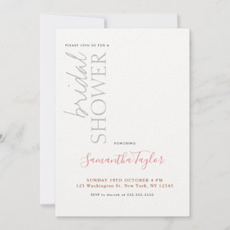 Chic Calligraphy Minimalist Bridal Shower Invitation