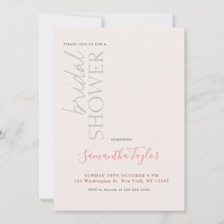 Chic Calligraphy Minimalist Bridal Shower Invitation