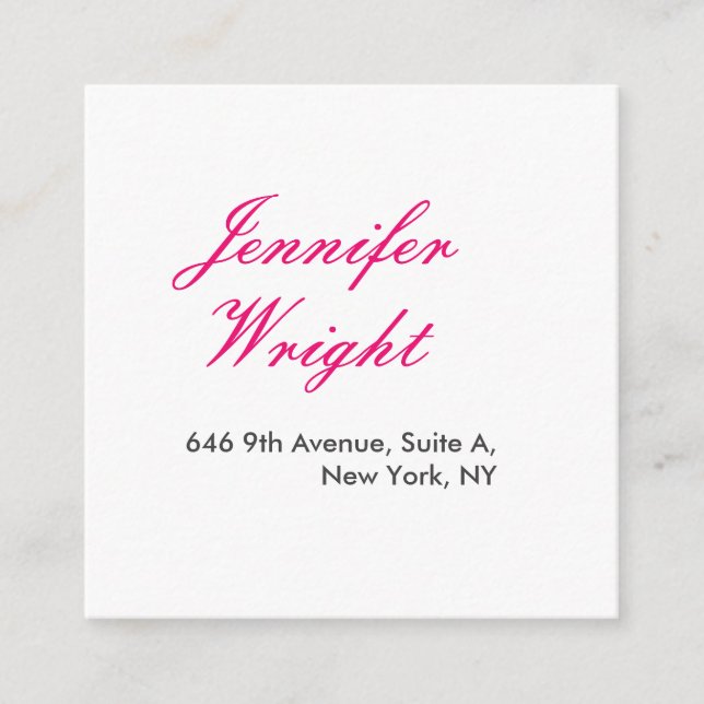 Chic calligraphy minimalist custom name adress enclosure card (Front)