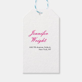 Chic calligraphy minimalist custom name adress gift tags