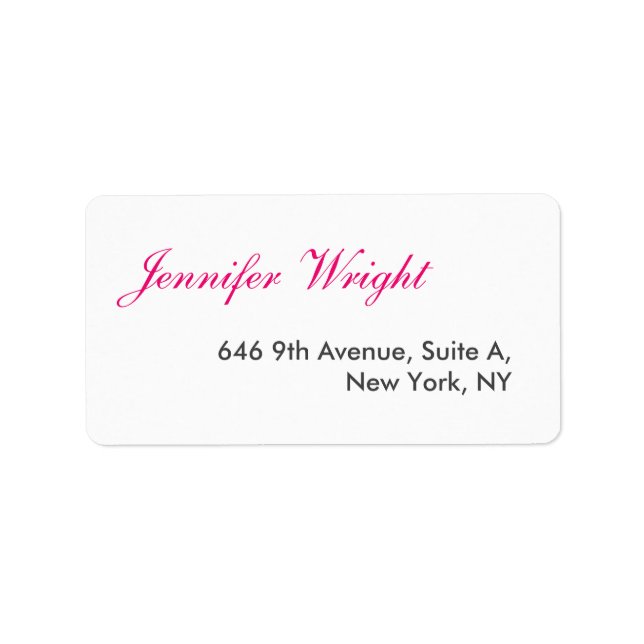 Chic calligraphy minimalist custom name adress label (Front)