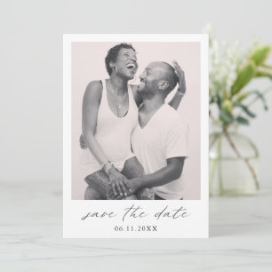 Chic Calligraphy Minimalist Photo Elegant Wedding Save The Date