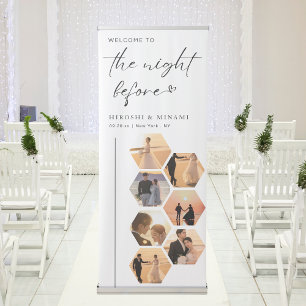 Chic Calligraphy Modern Rehearsal Dinner Retractable Banner