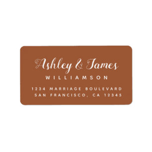 Chic Calligraphy Names TerraCotta Return Address Label