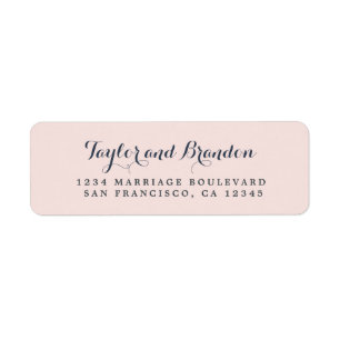 Chic Calligraphy Names Wedding Return Address