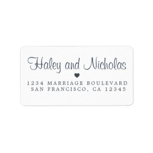 Chic Calligraphy Names Wedding Return Address Label