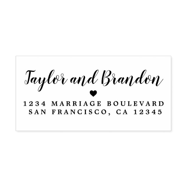 Chic Calligraphy Names Wedding Return Address  Self-inking Stamp (Design)