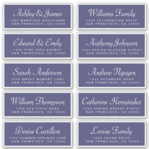 Chic Calligraphy Navy Blue Guest Address Labels