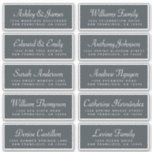Chic Calligraphy Off-Black Guest Address Labels<br><div class="desc">Easy to personalise, names and addresses / individual wedding address label stickers for guests. These chic, modern and simple wedding guest address labels feature your guest names in white elegant handwritten script calligraphy and modern typography on an off-black background. Simply add your individual wedding guest names and address. Exclusively designed...</div>