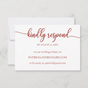 Chic Calligraphy Online Wedding RSVP Card