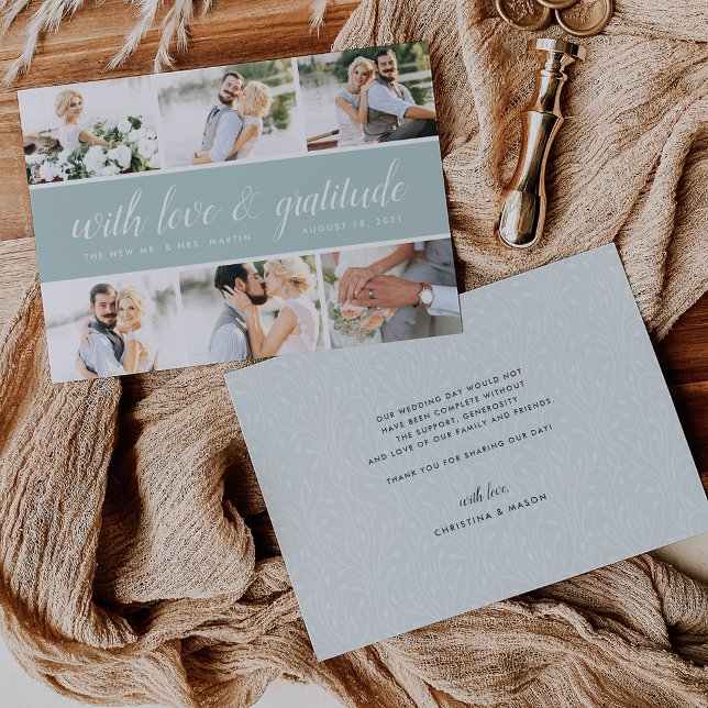 Chic Calligraphy | Photo Collage Wedding Thank You (Creator Uploaded)