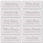 Chic Calligraphy Purple Guest Address Labels<br><div class="desc">Easy to personalise, names and addresses / individual wedding address label stickers for guests. These chic, modern and simple wedding guest address labels feature your guest names in off-black elegant handwritten script calligraphy and modern typography on a pastel purple background. Simply add your individual wedding guest names and address. Exclusively...</div>
