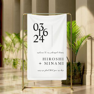 Chic Calligraphy Rehearsal Dinner Welcome Banner