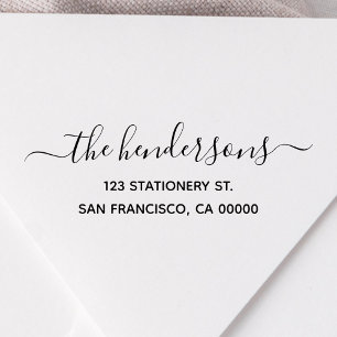 Chic Calligraphy Return Address Self-inking Stamp