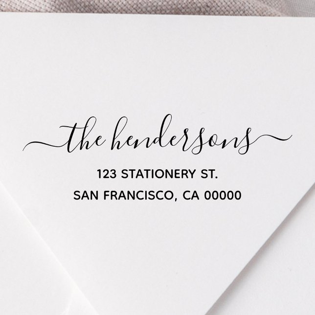 Chic Calligraphy Return Address Self-inking Stamp (Creator Uploaded)